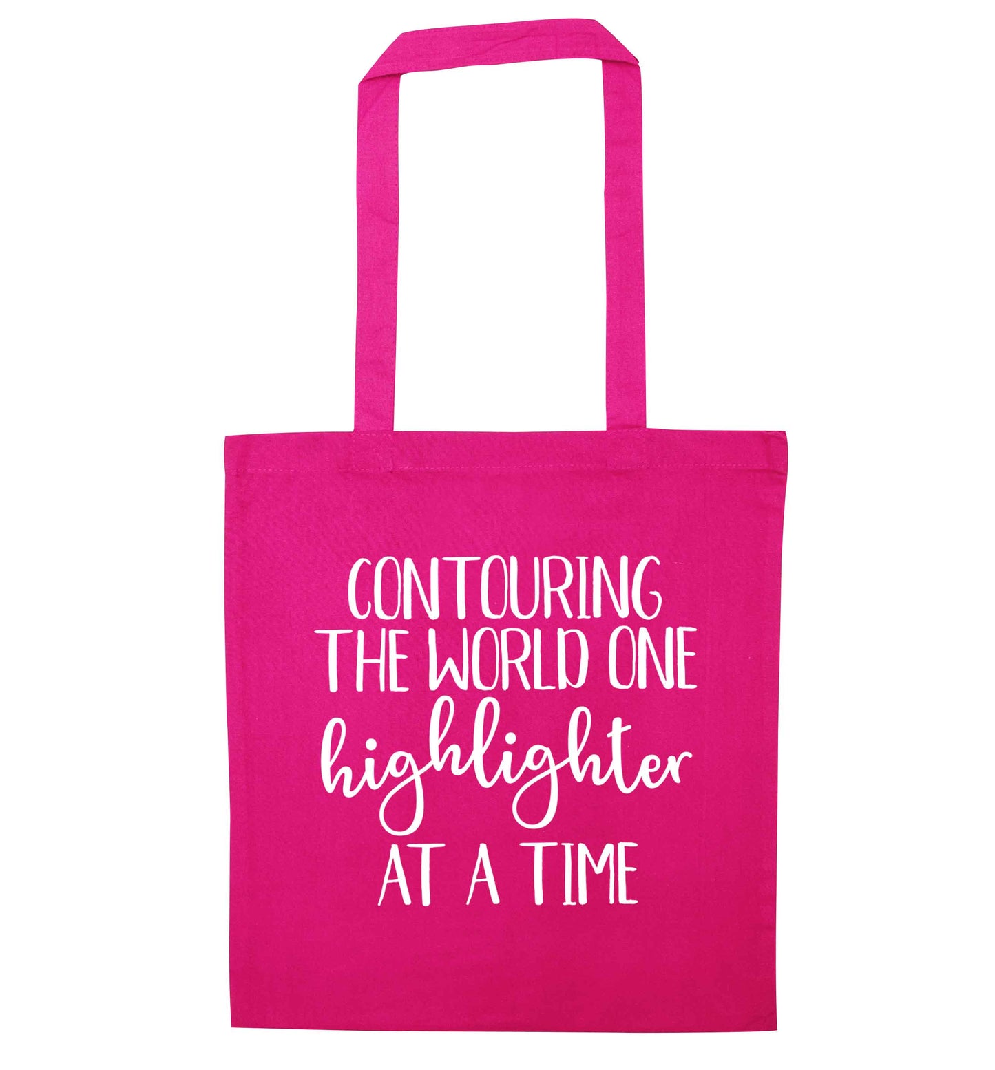 Contouring the world one highlighter and a time pink tote bag