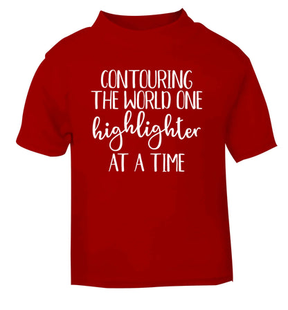 Contouring the world one highlighter and a time red Baby Toddler Tshirt 2 Years