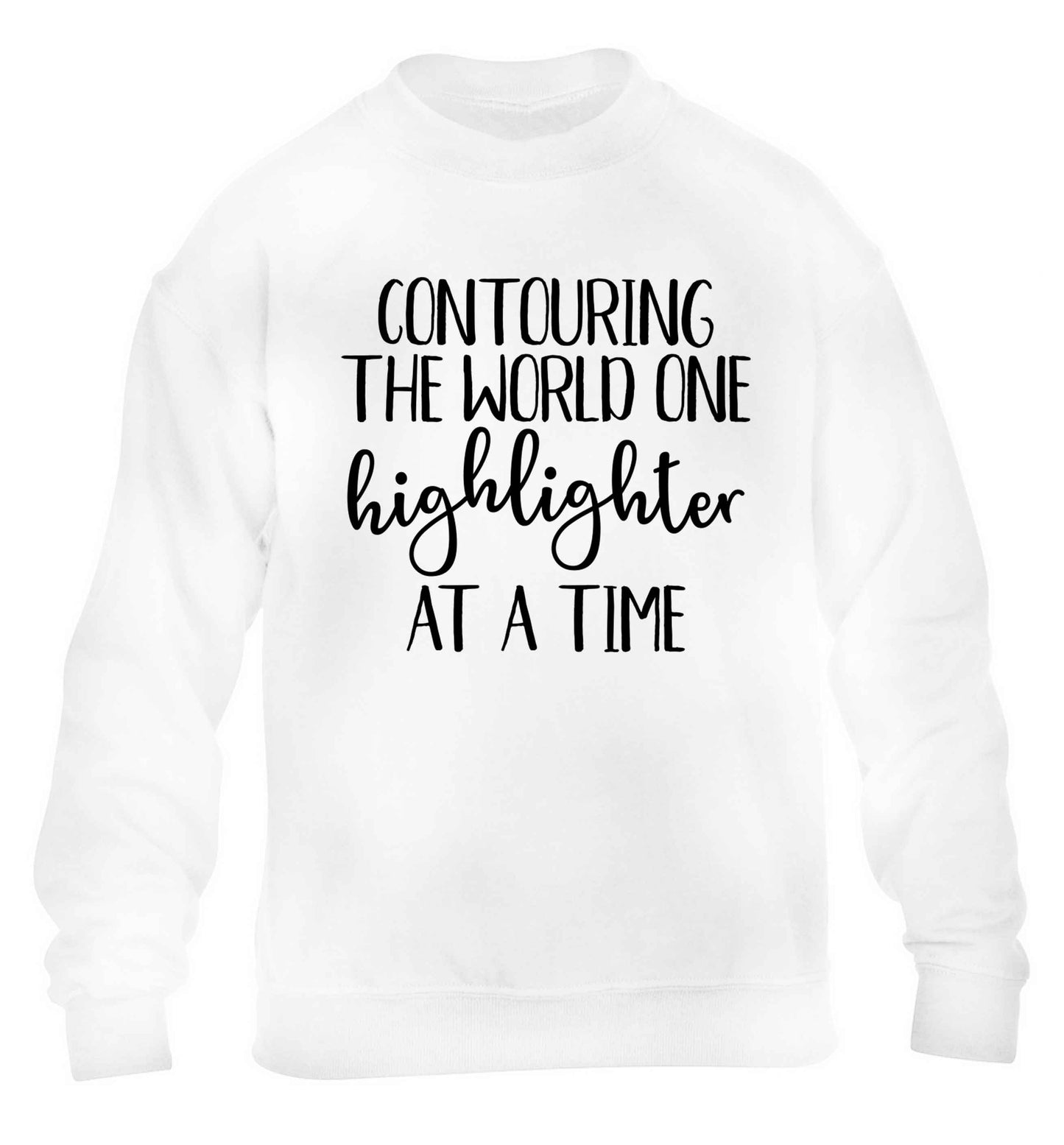 Contouring the world one highlighter and a time children's white sweater 12-13 Years