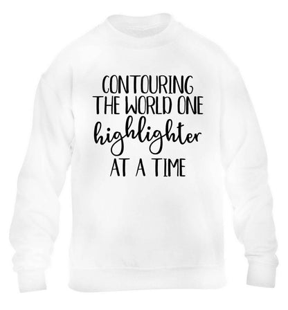 Contouring the world one highlighter and a time children's white sweater 12-13 Years