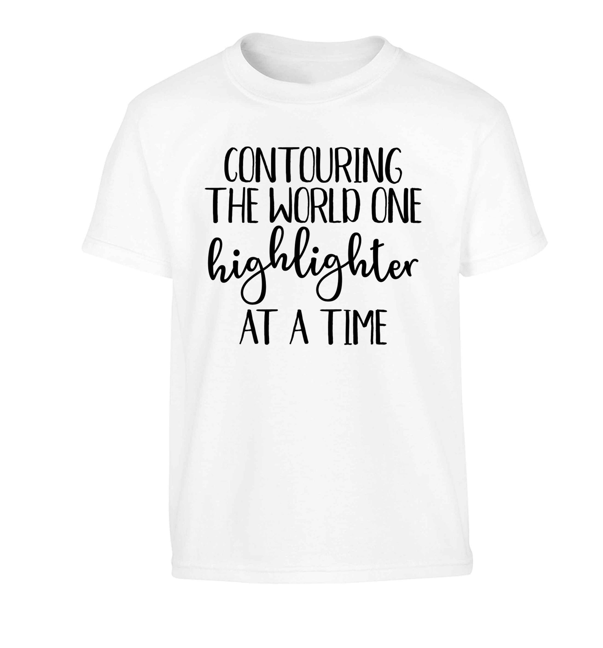 Contouring the world one highlighter and a time Children's white Tshirt 12-13 Years
