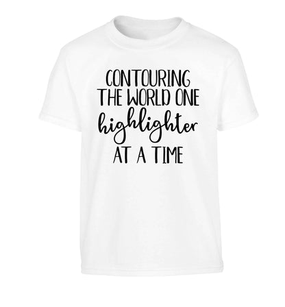 Contouring the world one highlighter and a time Children's white Tshirt 12-13 Years