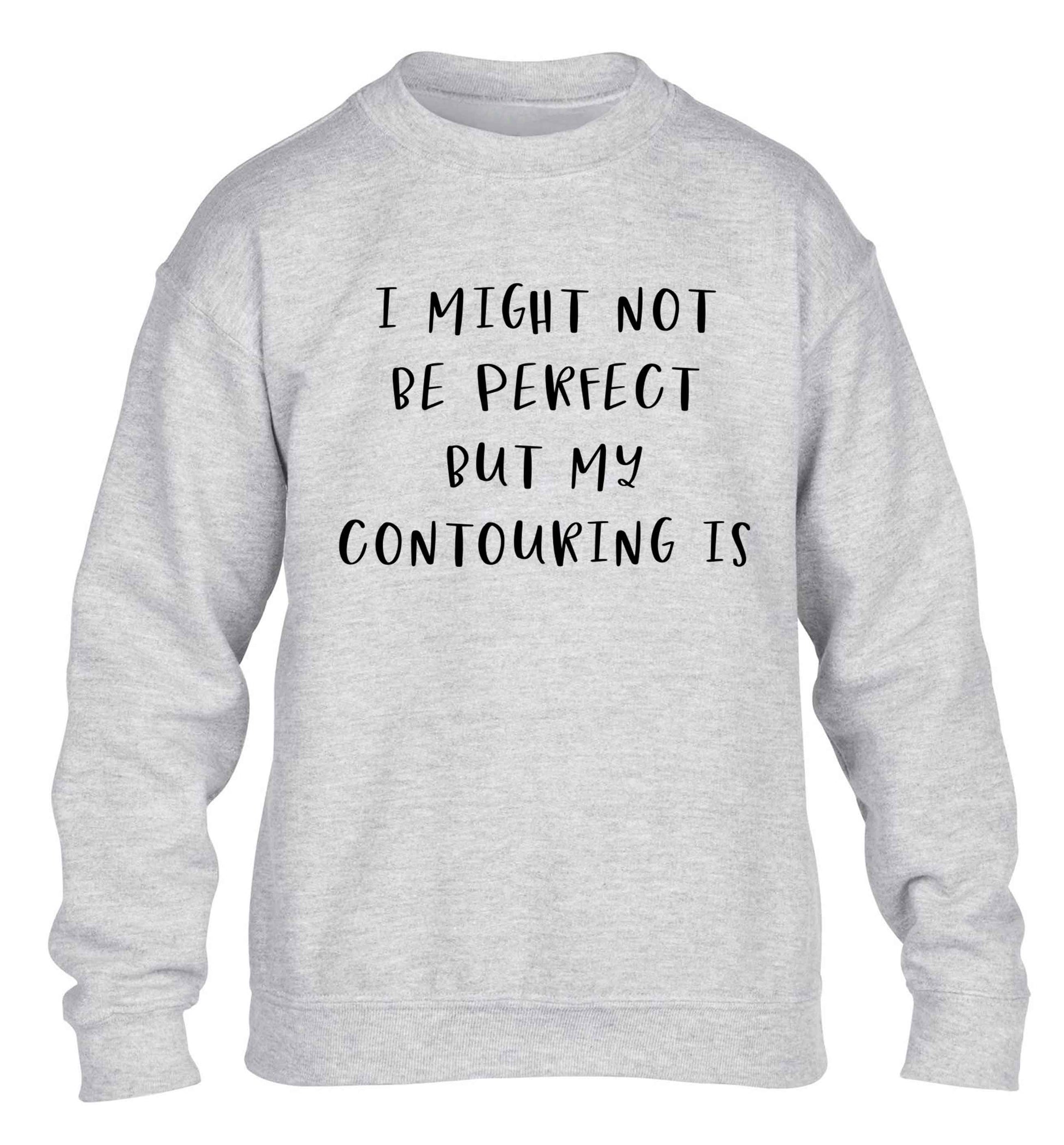 I might not be perfect but my contouring is children's grey sweater 12-13 Years