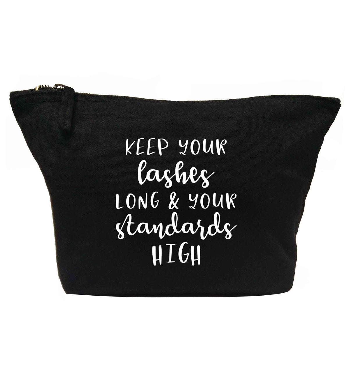 Keep your lashes long and your standards high | makeup / wash bag