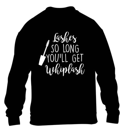 Lashes so long you'll get whiplash children's black sweater 12-13 Years