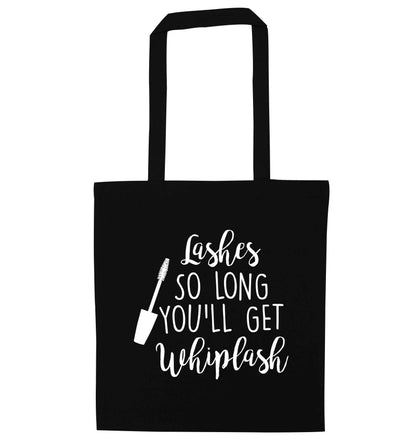 Lashes so long you'll get whiplash black tote bag