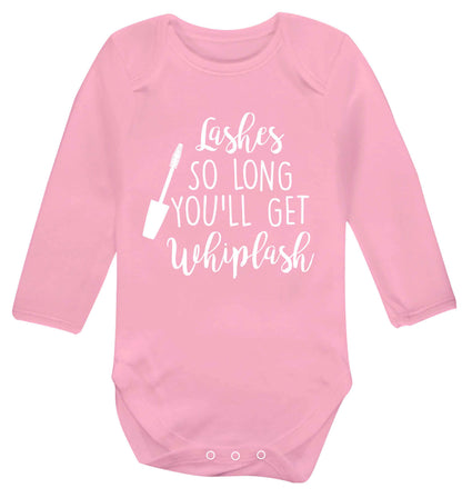 Lashes so long you'll get whiplash Baby Vest long sleeved pale pink 6-12 months