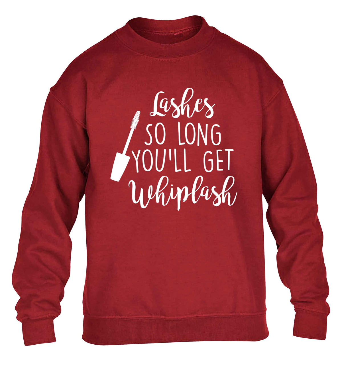 Lashes so long you'll get whiplash children's grey sweater 12-13 Years