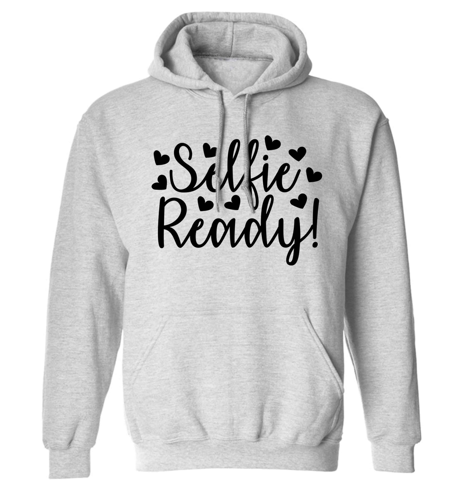 Selfie ready adults unisex grey hoodie 2XL