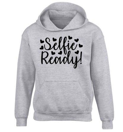 Selfie ready children's grey hoodie 12-13 Years
