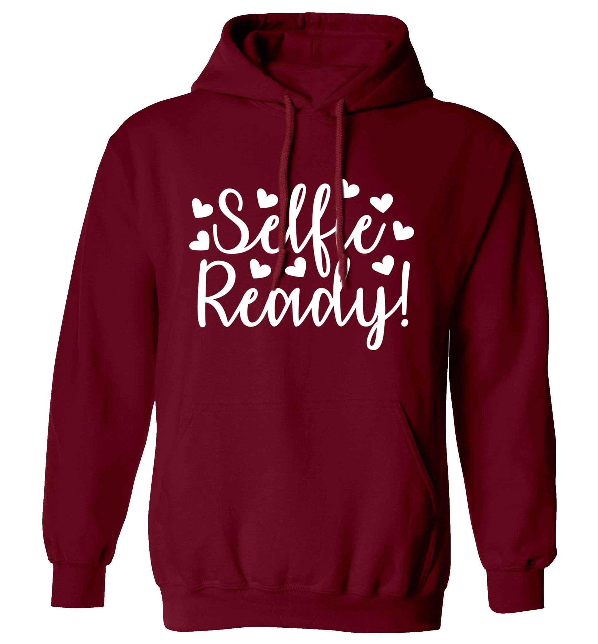 Selfie ready adults unisex maroon hoodie 2XL