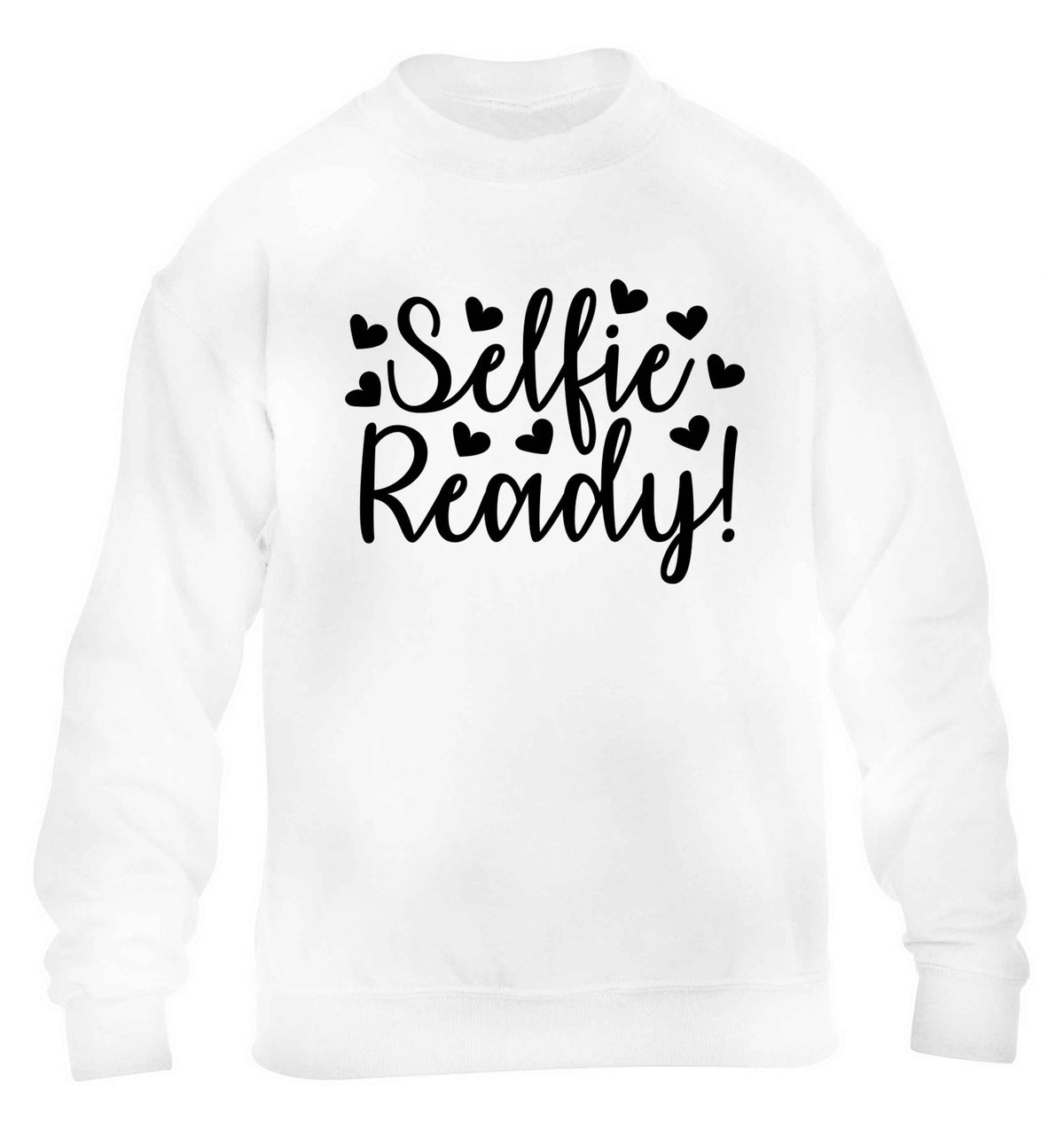Selfie ready children's white sweater 12-13 Years