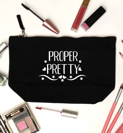 Proper pretty black makeup bag