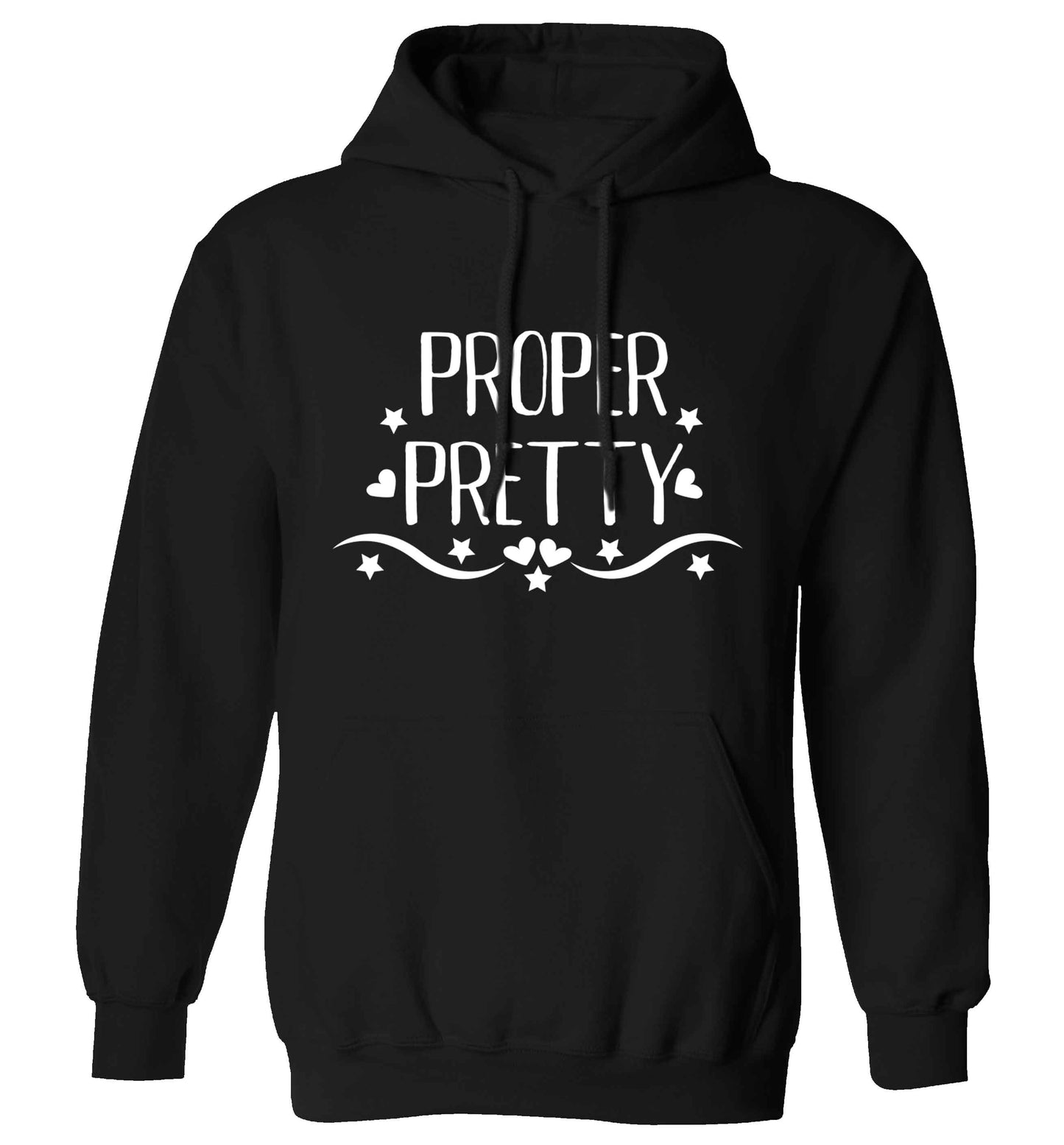 Proper pretty adults unisex black hoodie 2XL