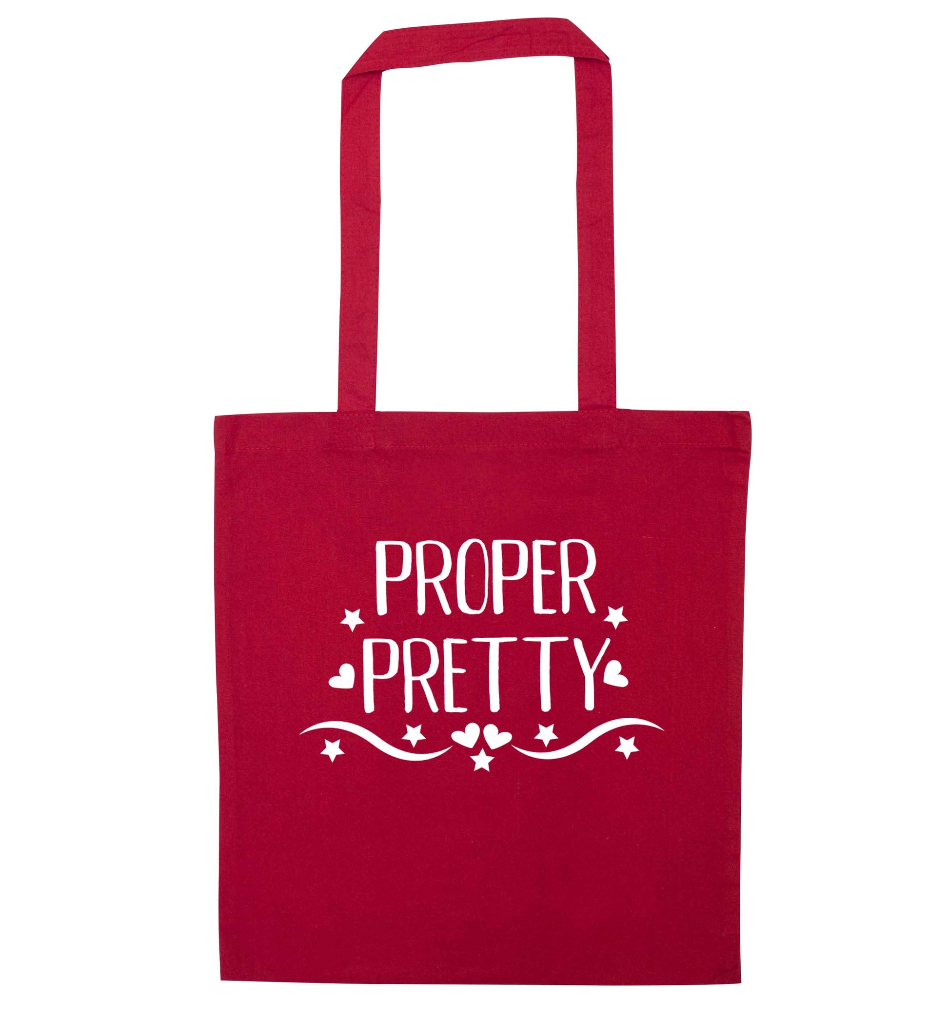 Proper pretty red tote bag