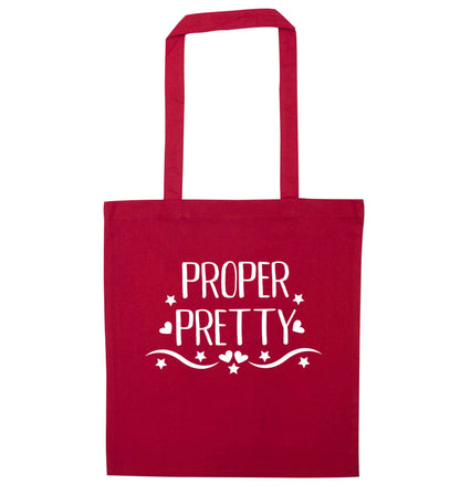 Proper pretty red tote bag