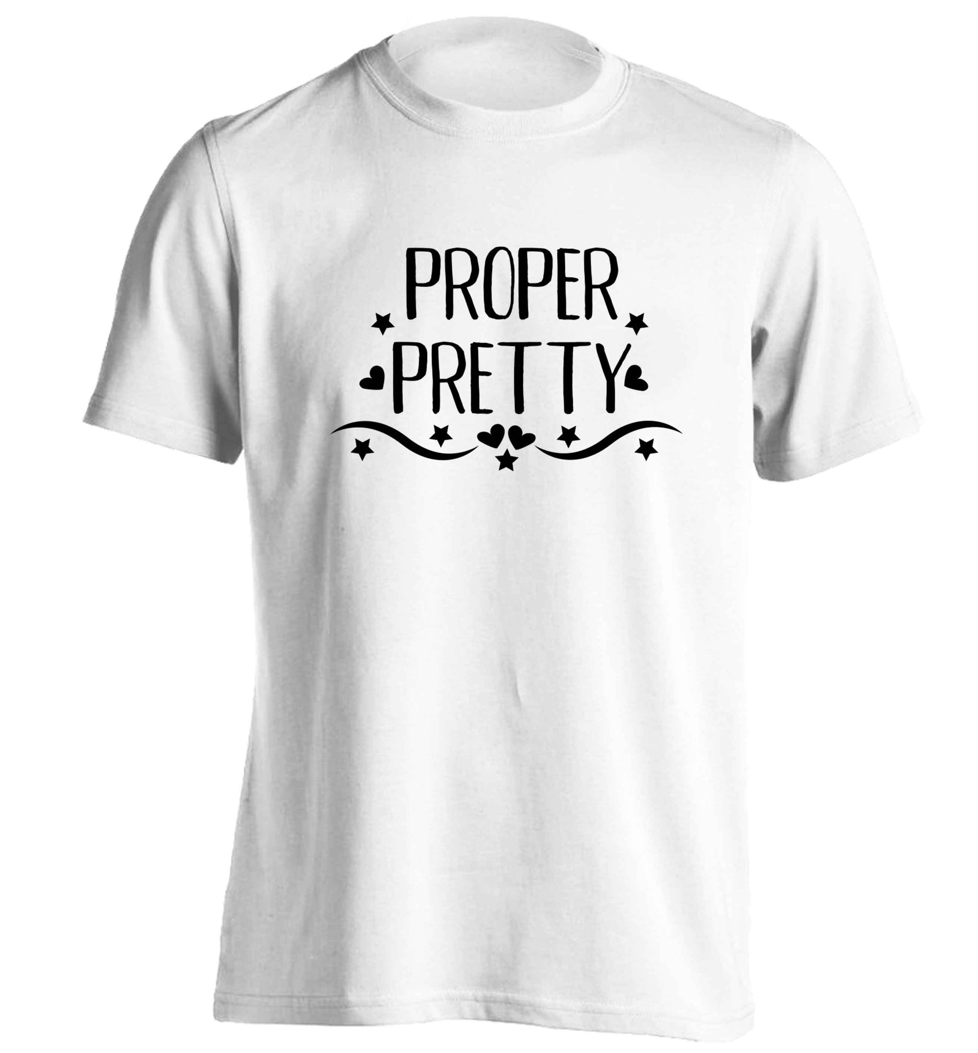 Proper pretty adults unisex white Tshirt 2XL