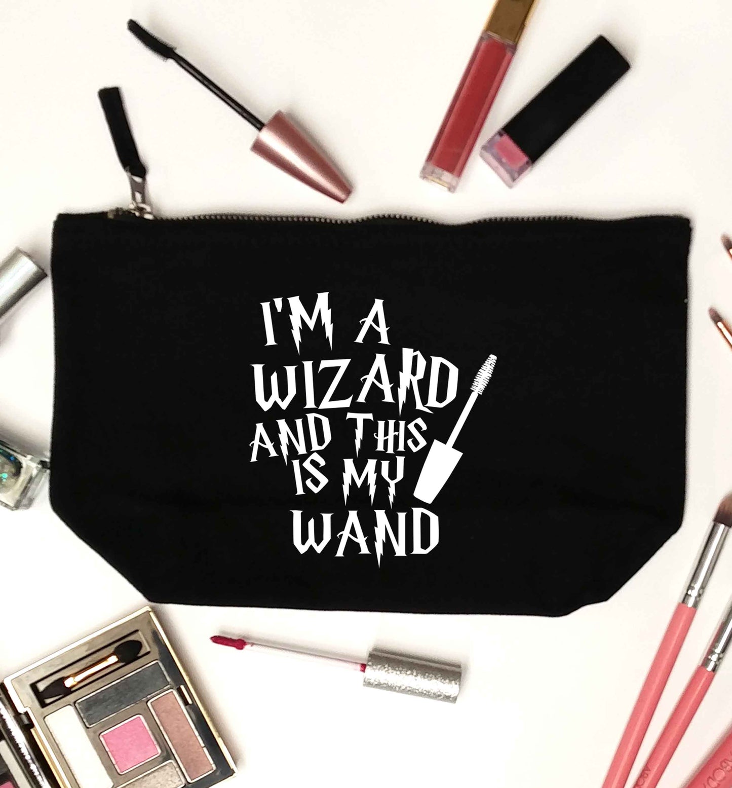 I'm a wizard and this is my wand black makeup bag