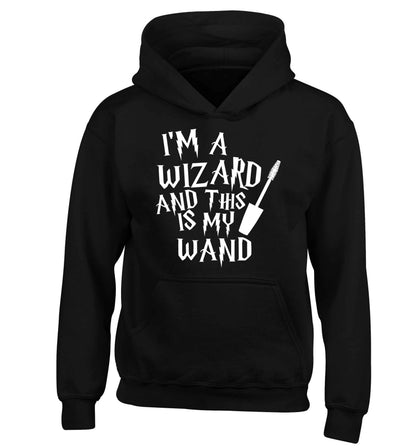 I'm a wizard and this is my wand children's black hoodie 12-13 Years