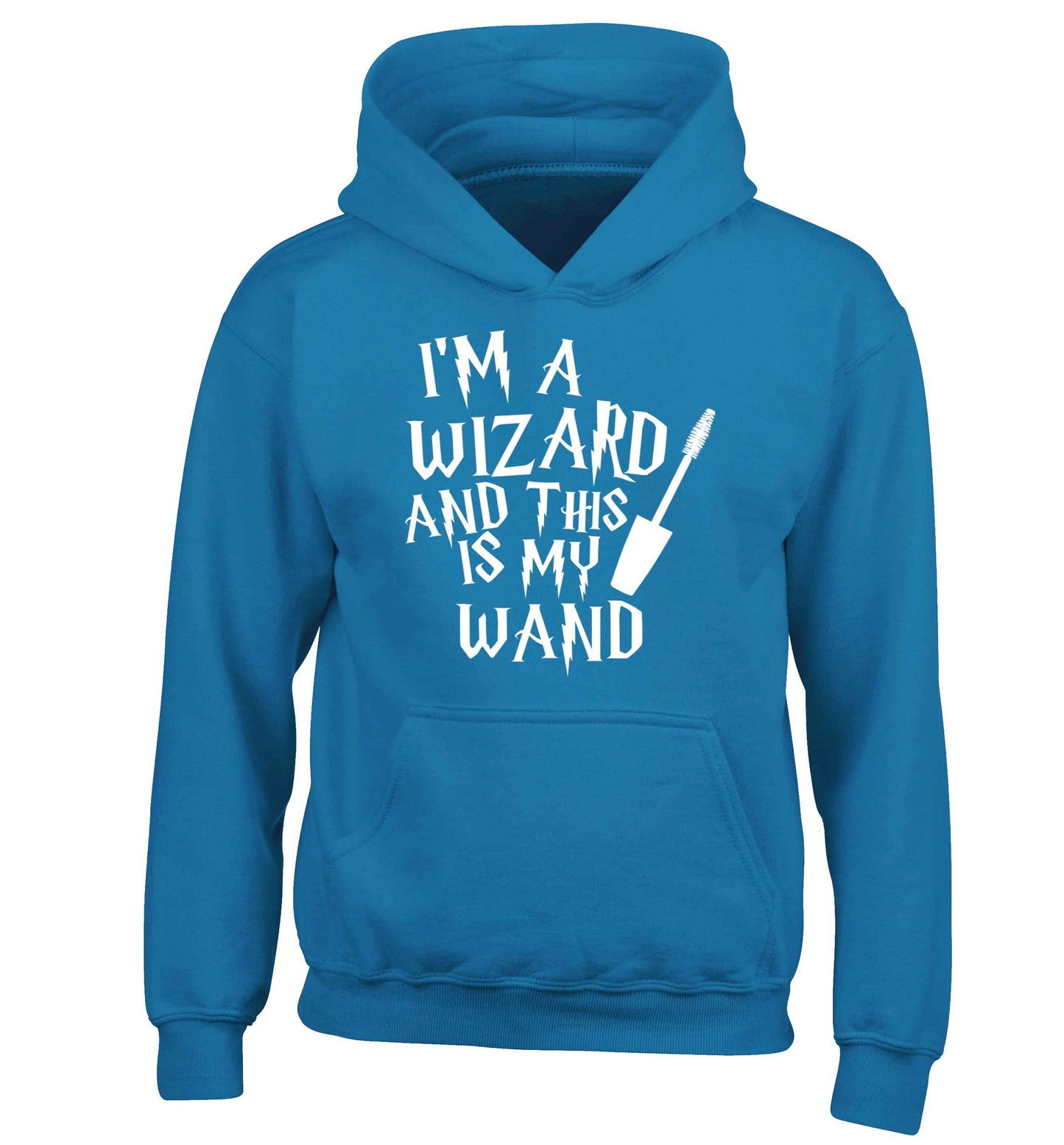I'm a wizard and this is my wand children's blue hoodie 12-13 Years