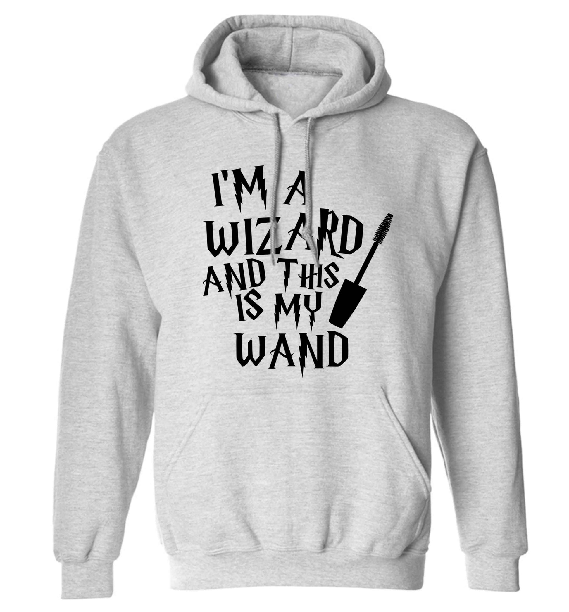 I'm a wizard and this is my wand adults unisex grey hoodie 2XL