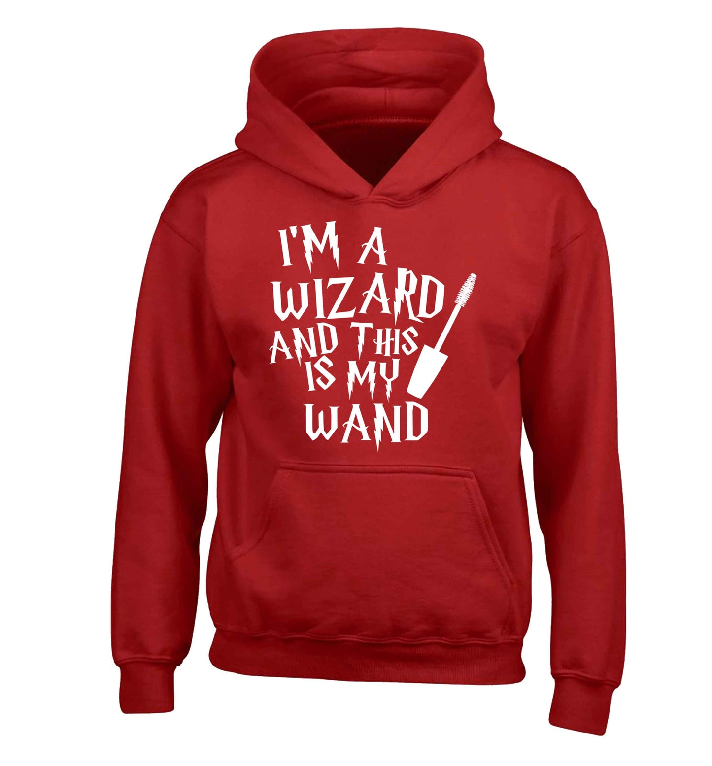 I'm a wizard and this is my wand children's red hoodie 12-13 Years