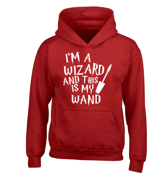 I'm a wizard and this is my wand children's red hoodie 12-13 Years