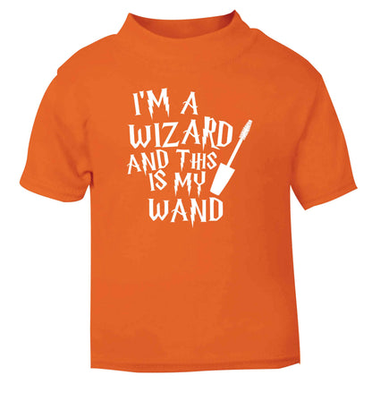 I'm a wizard and this is my wand orange Baby Toddler Tshirt 2 Years