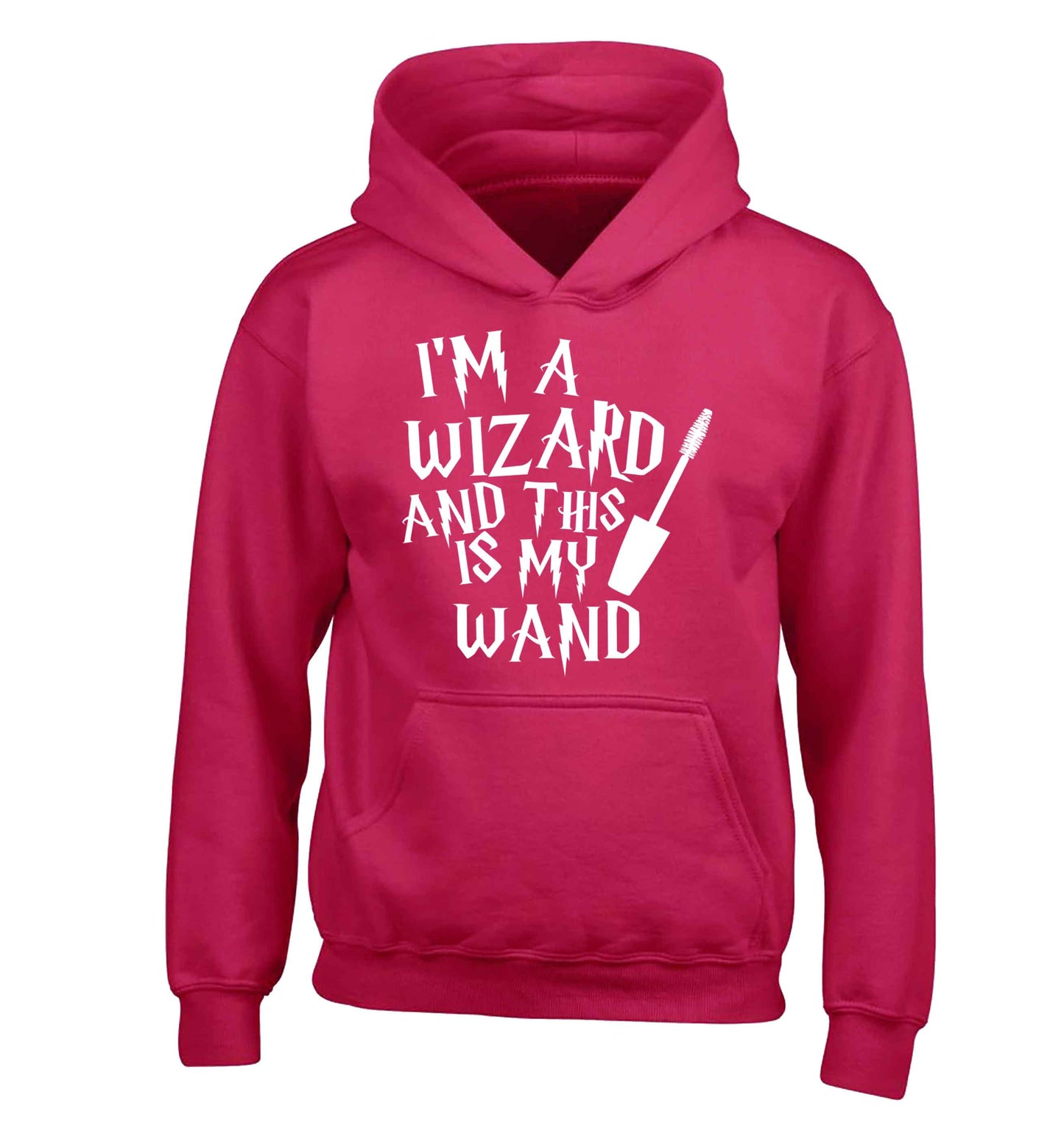 I'm a wizard and this is my wand children's pink hoodie 12-13 Years
