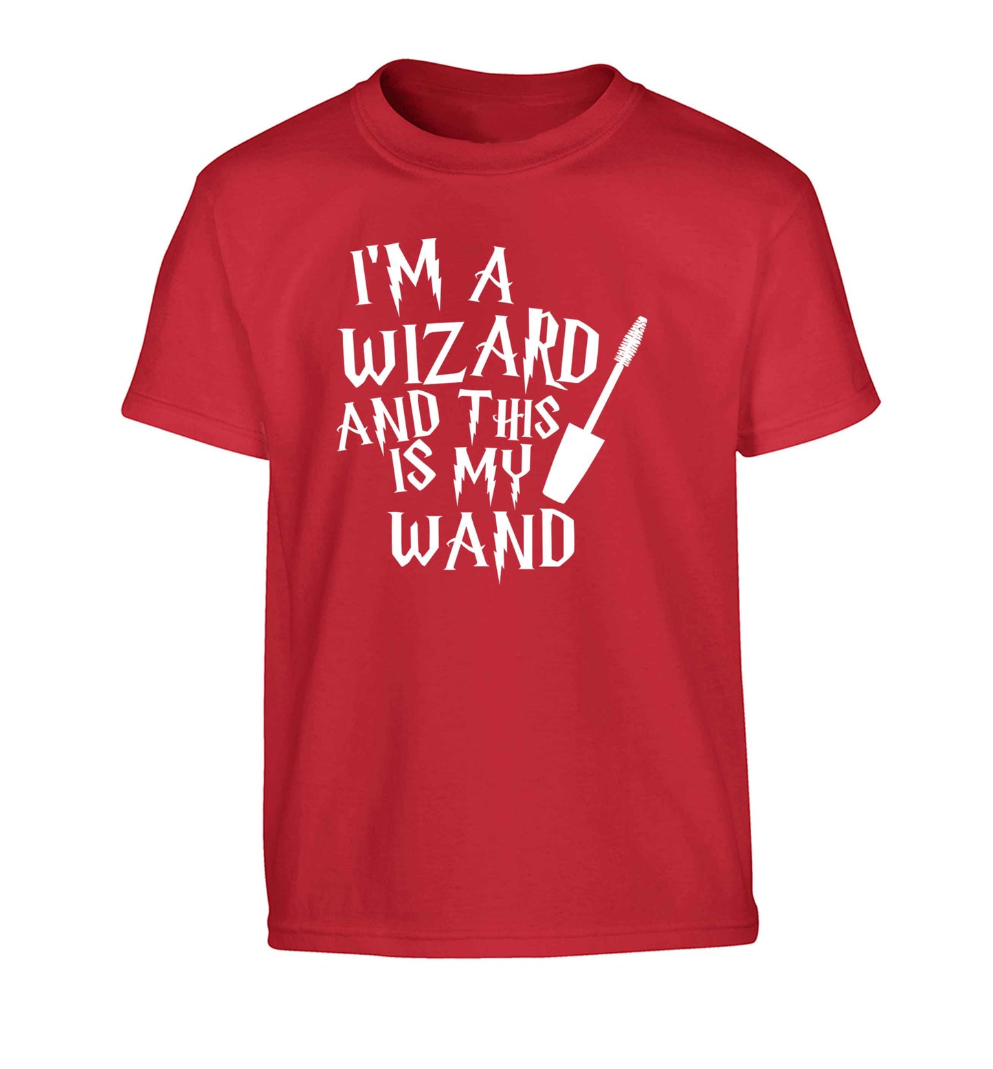 I'm a wizard and this is my wand Children's red Tshirt 12-13 Years