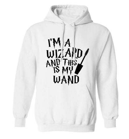 I'm a wizard and this is my wand adults unisex white hoodie 2XL