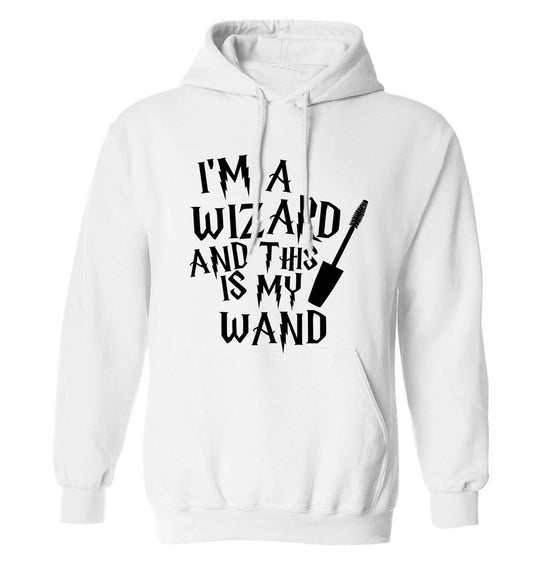 I'm a wizard and this is my wand adults unisex white hoodie 2XL