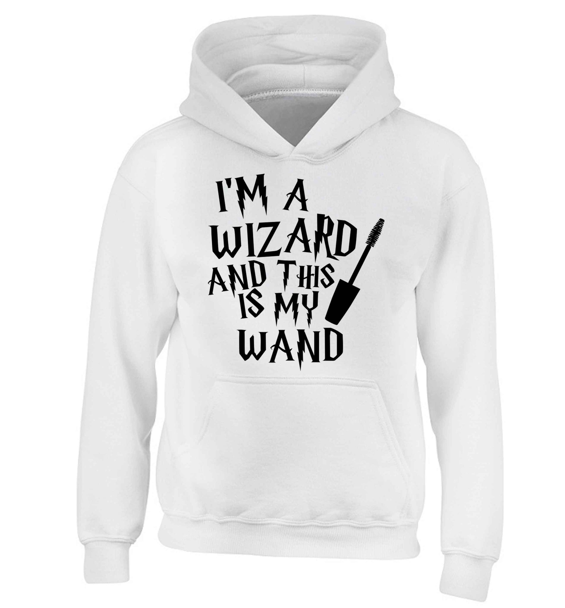 I'm a wizard and this is my wand children's white hoodie 12-13 Years