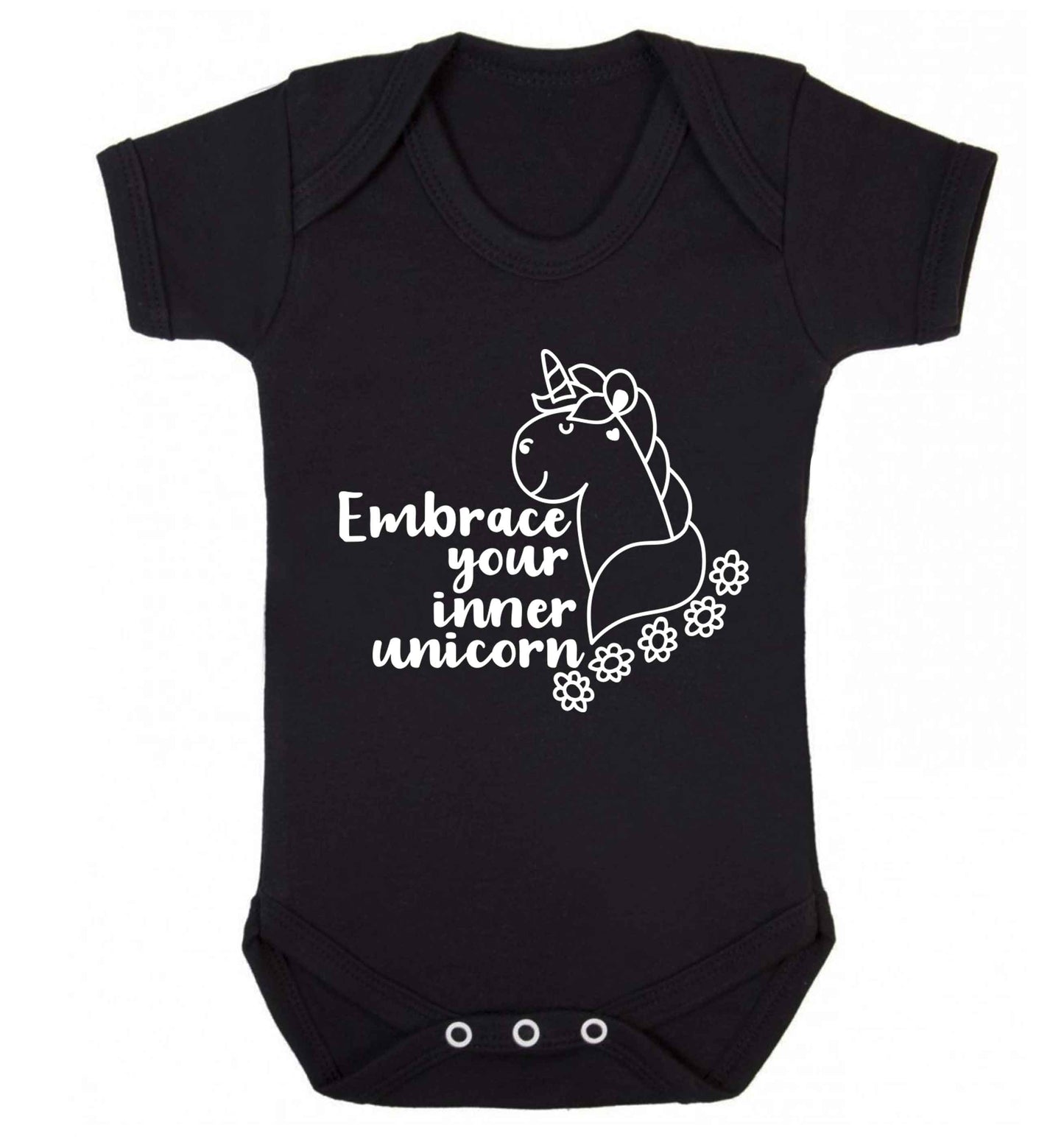 Embrace your inner unicorn Baby Vest black 18-24 months