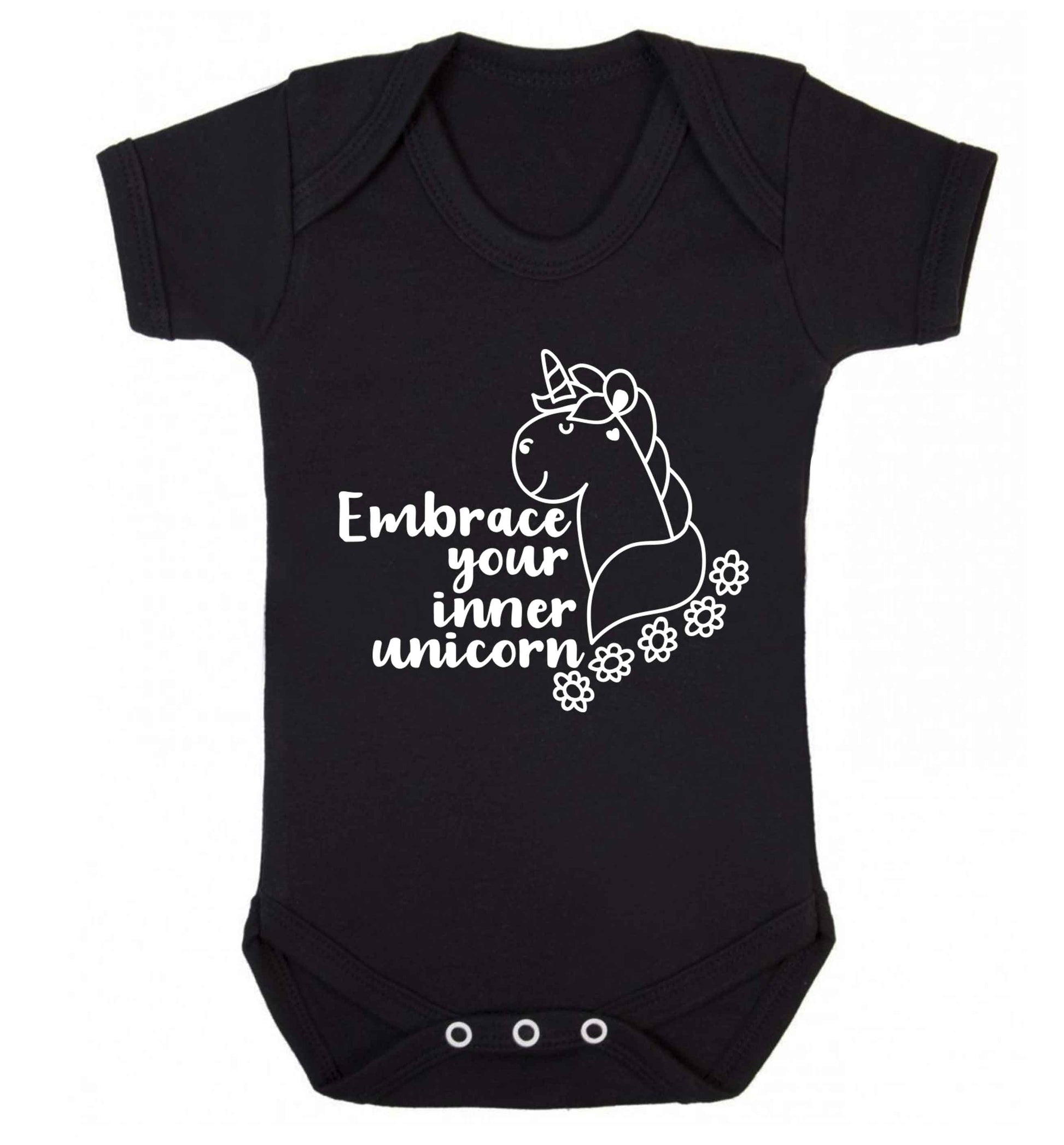 Embrace your inner unicorn Baby Vest black 18-24 months