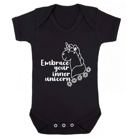 Embrace your inner unicorn Baby Vest black 18-24 months