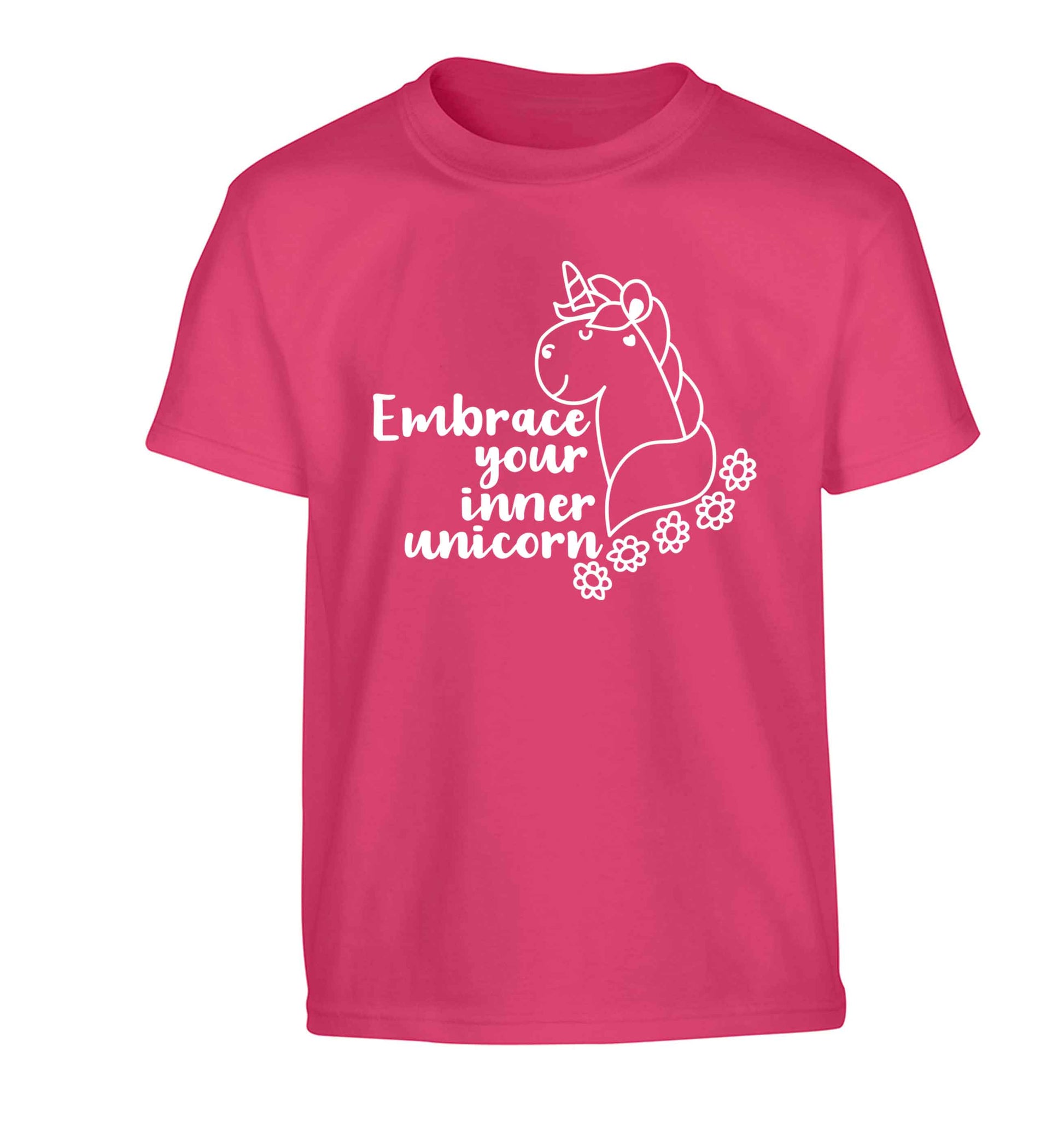 Embrace your inner unicorn Children's pink Tshirt 12-13 Years