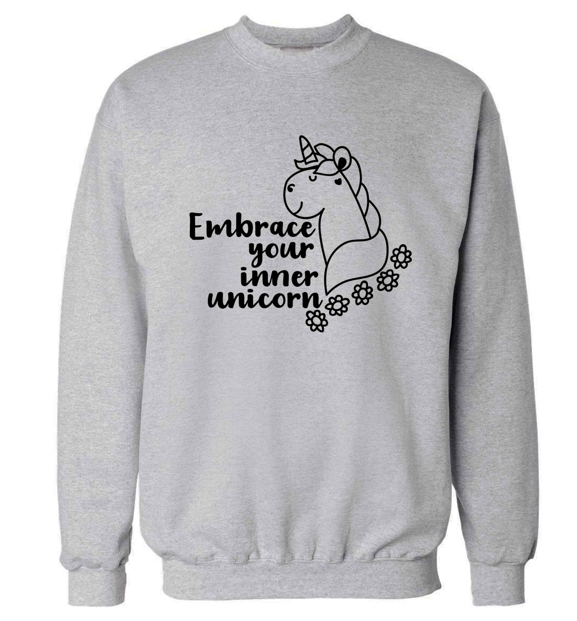 Embrace your inner unicorn Adult's unisex grey Sweater 2XL