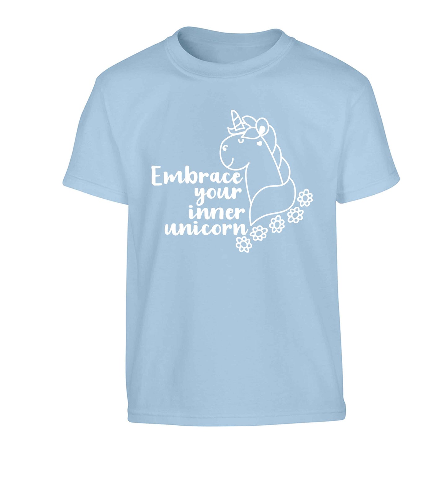 Embrace your inner unicorn Children's light blue Tshirt 12-13 Years