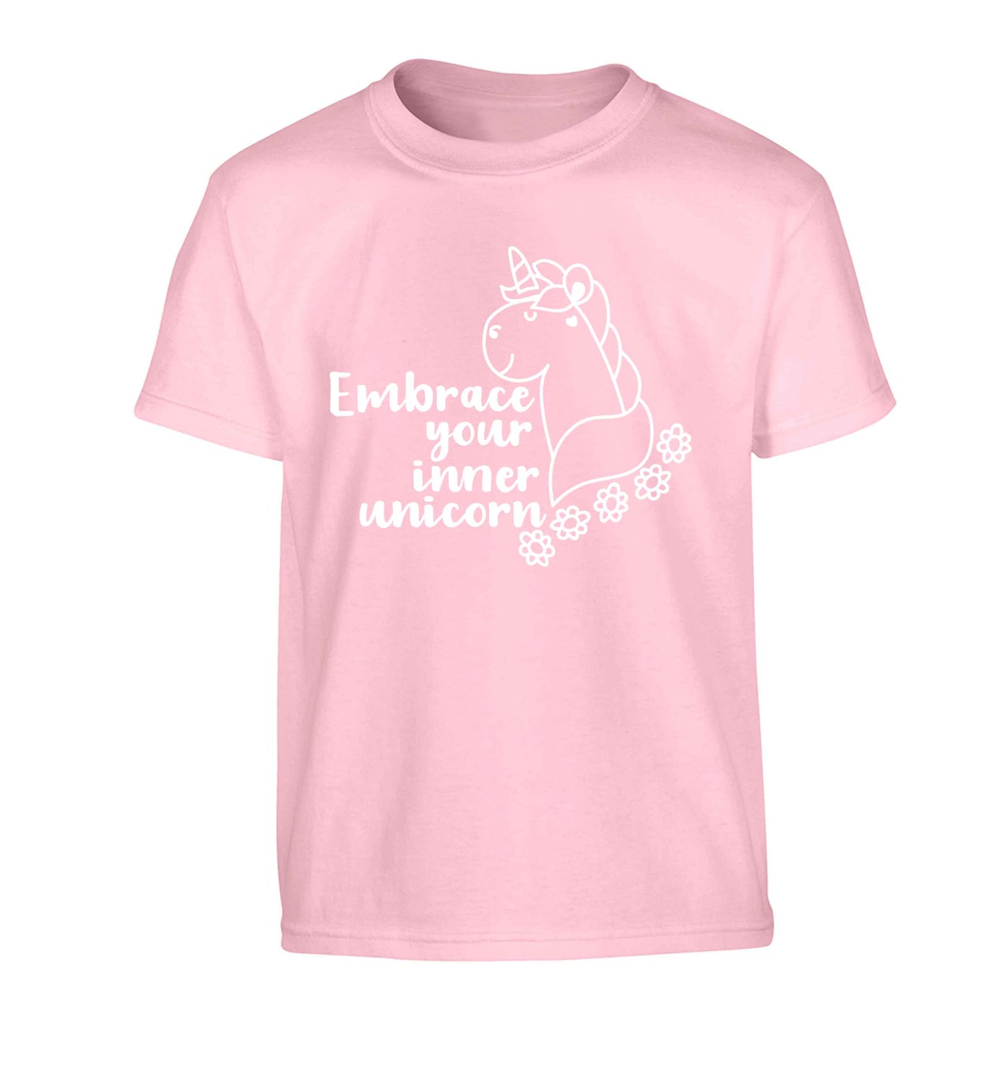 Embrace your inner unicorn Children's light pink Tshirt 12-13 Years