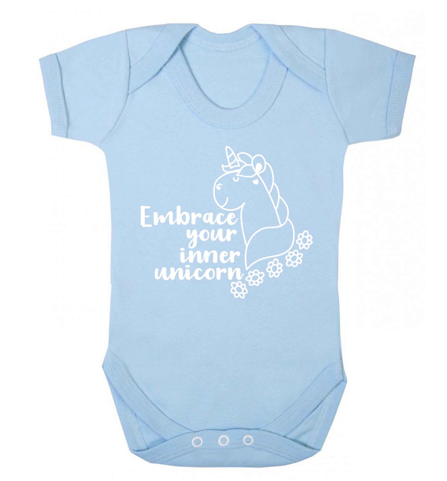 Embrace your inner unicorn Baby Vest pale blue 18-24 months