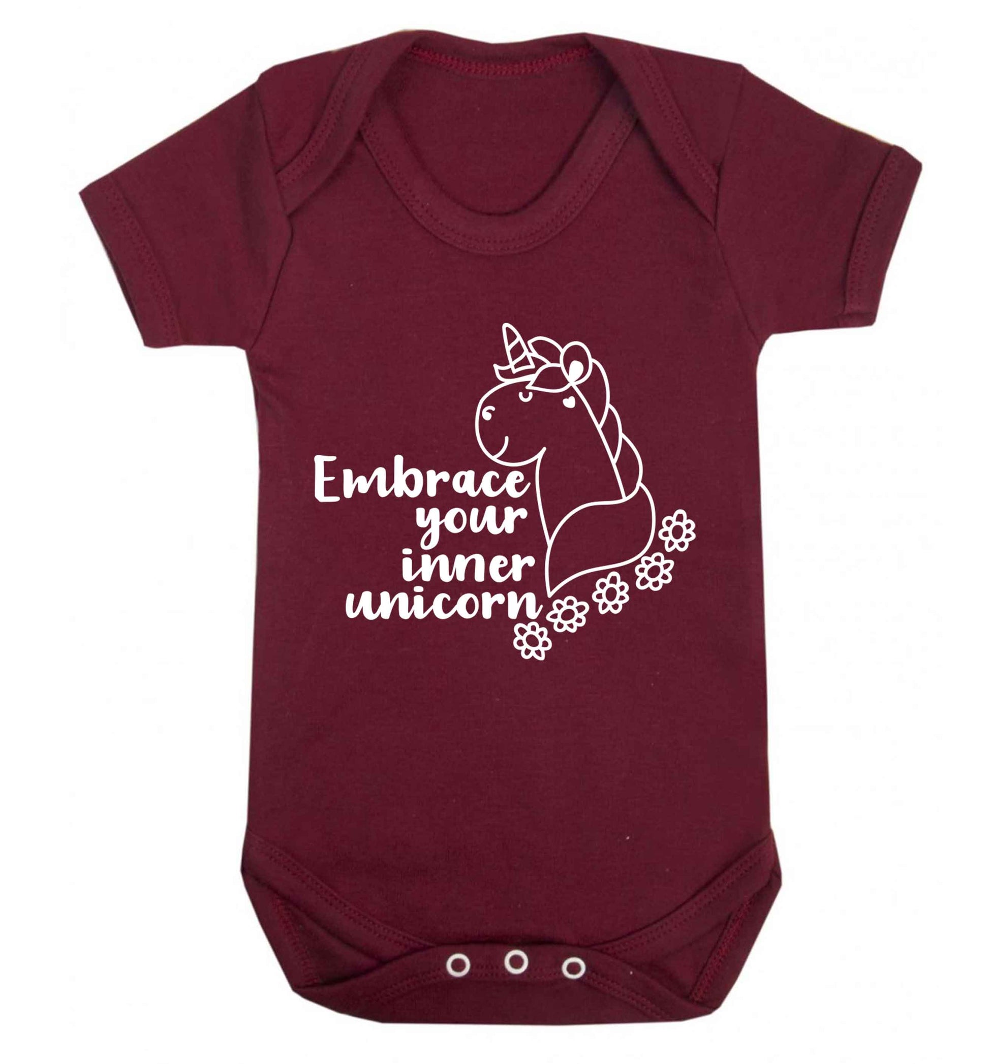 Embrace your inner unicorn Baby Vest maroon 18-24 months