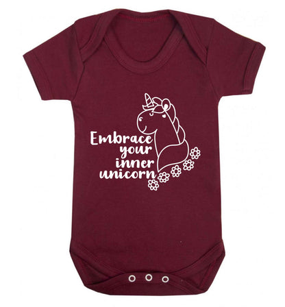 Embrace your inner unicorn Baby Vest maroon 18-24 months