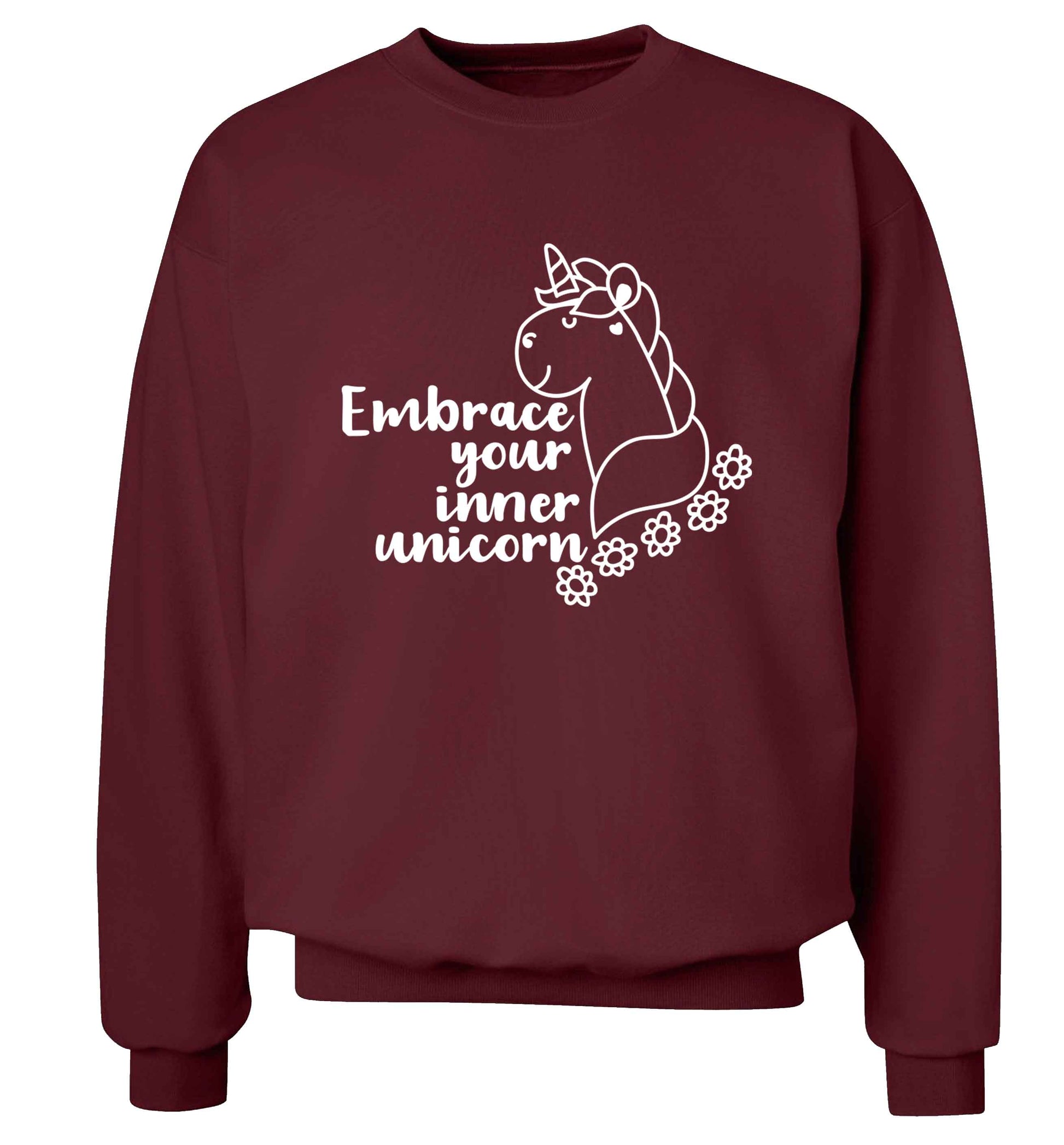 Embrace your inner unicorn Adult's unisex maroon Sweater 2XL
