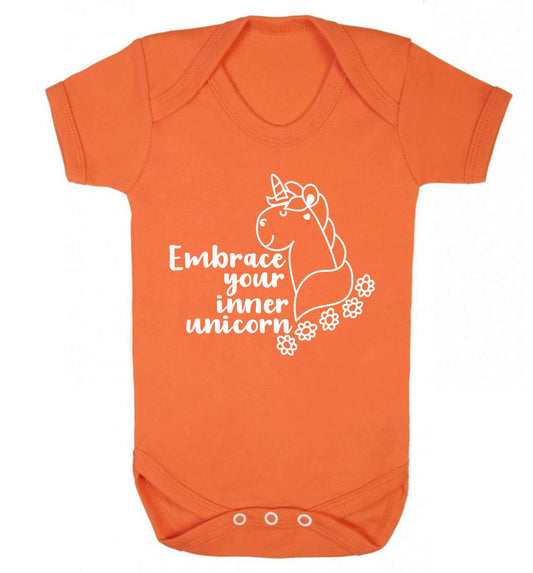 Embrace your inner unicorn Baby Vest orange 18-24 months