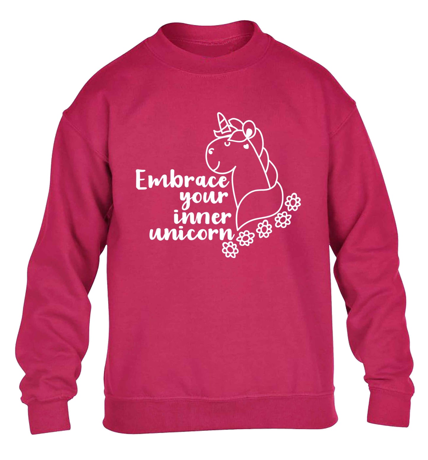 Embrace your inner unicorn children's pink sweater 12-13 Years