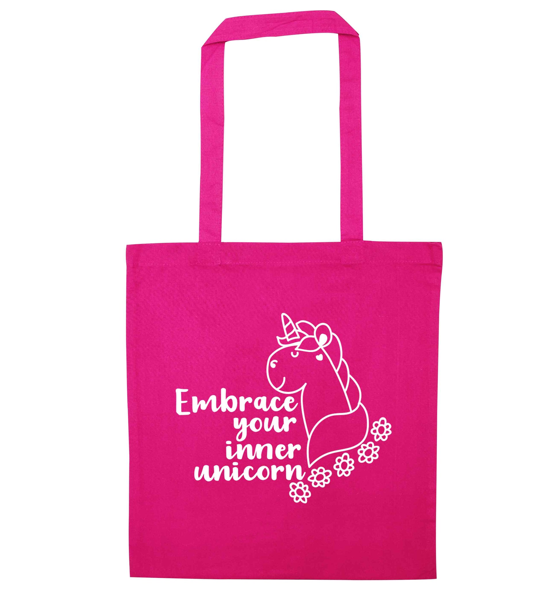 Embrace your inner unicorn pink tote bag