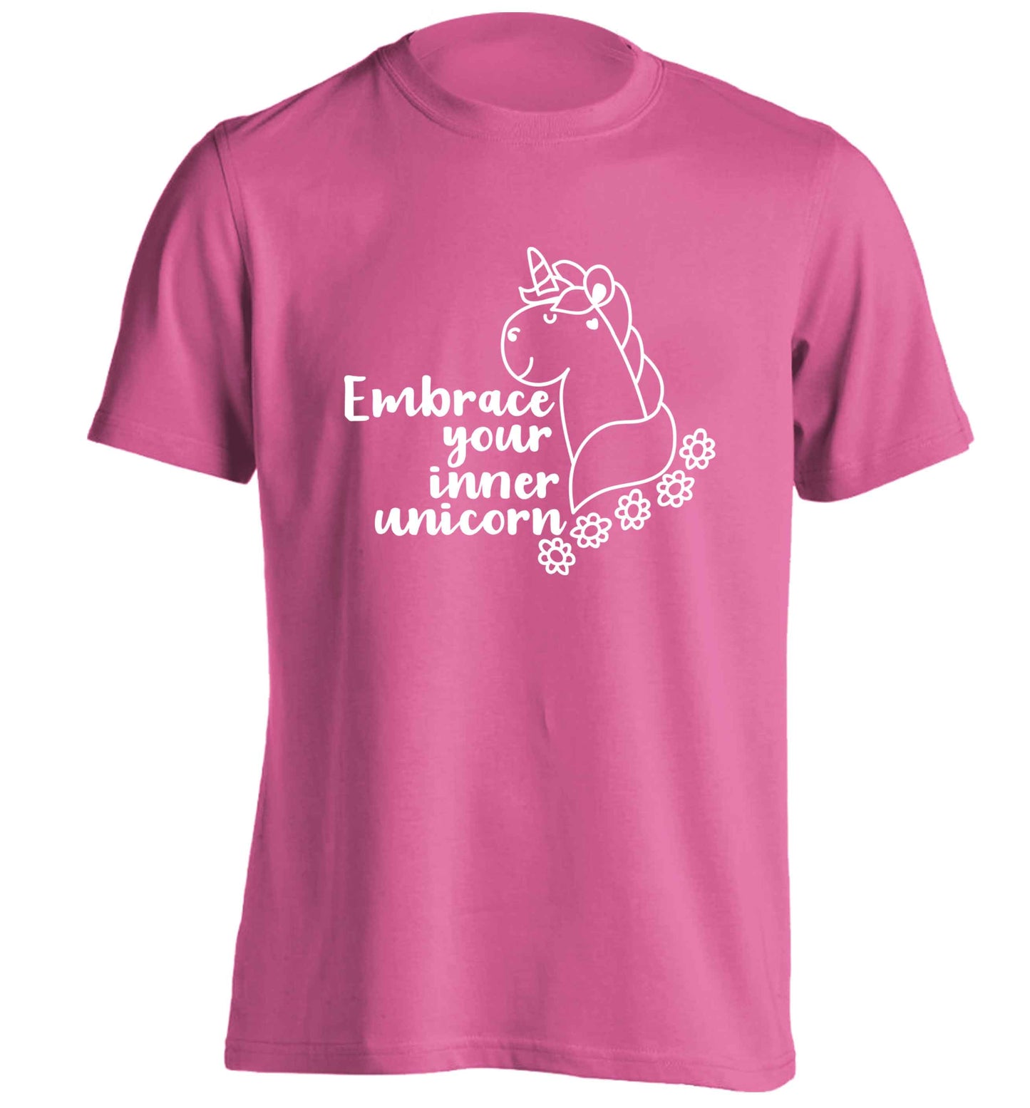 Embrace your inner unicorn adults unisex pink Tshirt 2XL