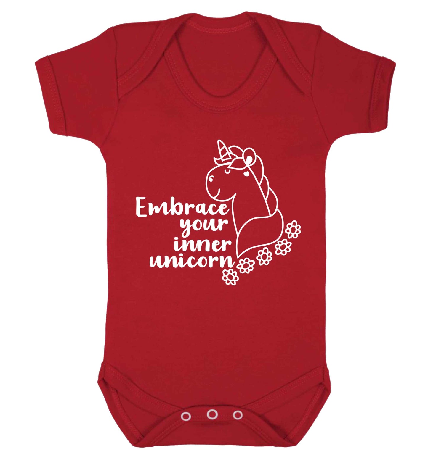 Embrace your inner unicorn Baby Vest red 18-24 months