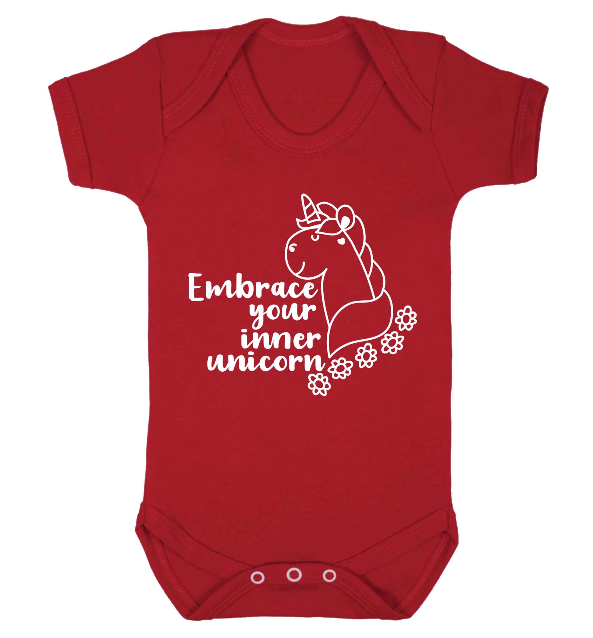 Embrace your inner unicorn Baby Vest red 18-24 months
